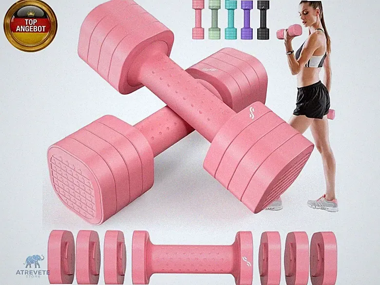 Sportneer Verstellbare Hanteln Frauen Set – Kurzhanteln 2er Set (0,9–2,3 kg pro