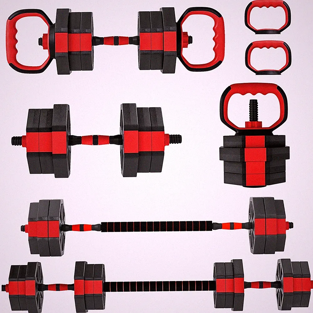 SPORTNOW 6-in-1 Hanteln-Set mit verstellbarem Gewicht, 20 kg Freigewichte-Set, rot