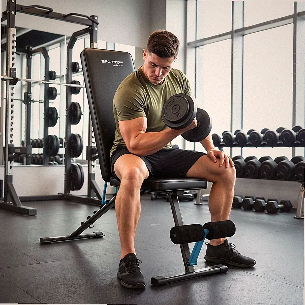 SPORTNOW Hantelbank verstellbar Klappbar Trainingsbank mit Beinstrecker