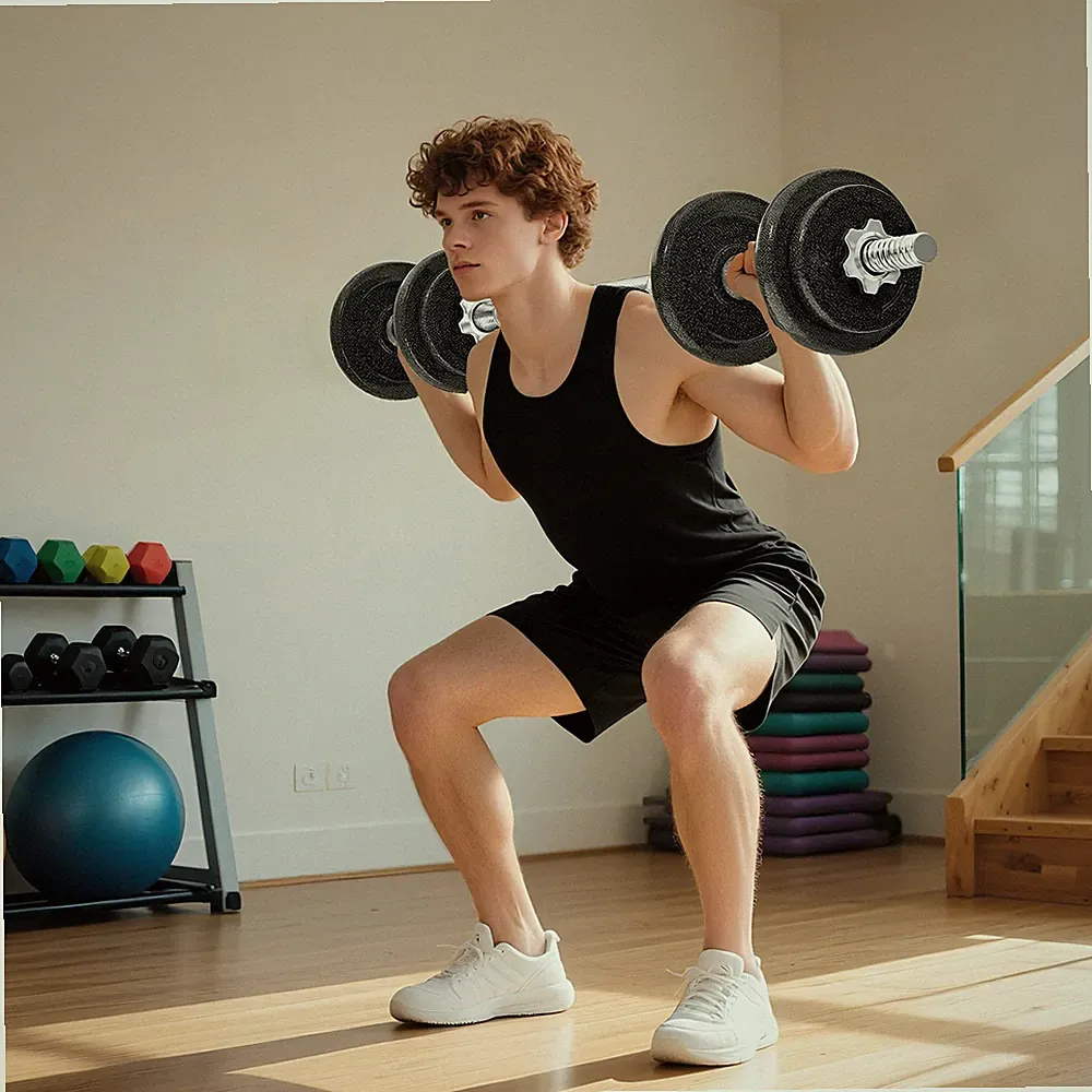 SPORTNOW Hantelset 2-in-1 Kurzhantel Set Langhanteln verstellbar bis 20 KG