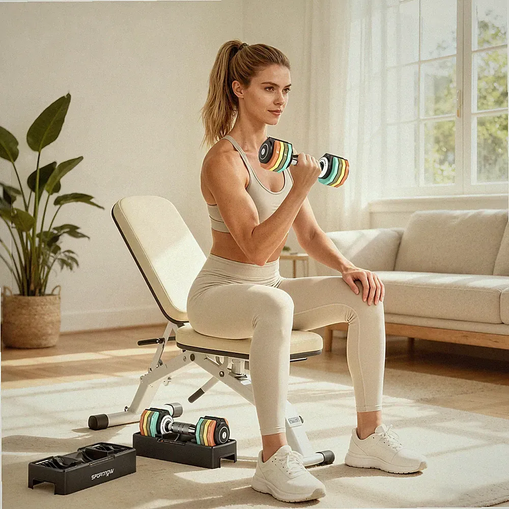 SPORTNOW Verstellbare Hantel Set, 1-5 kg Hanteln mit Schnelleinstellung Tablett