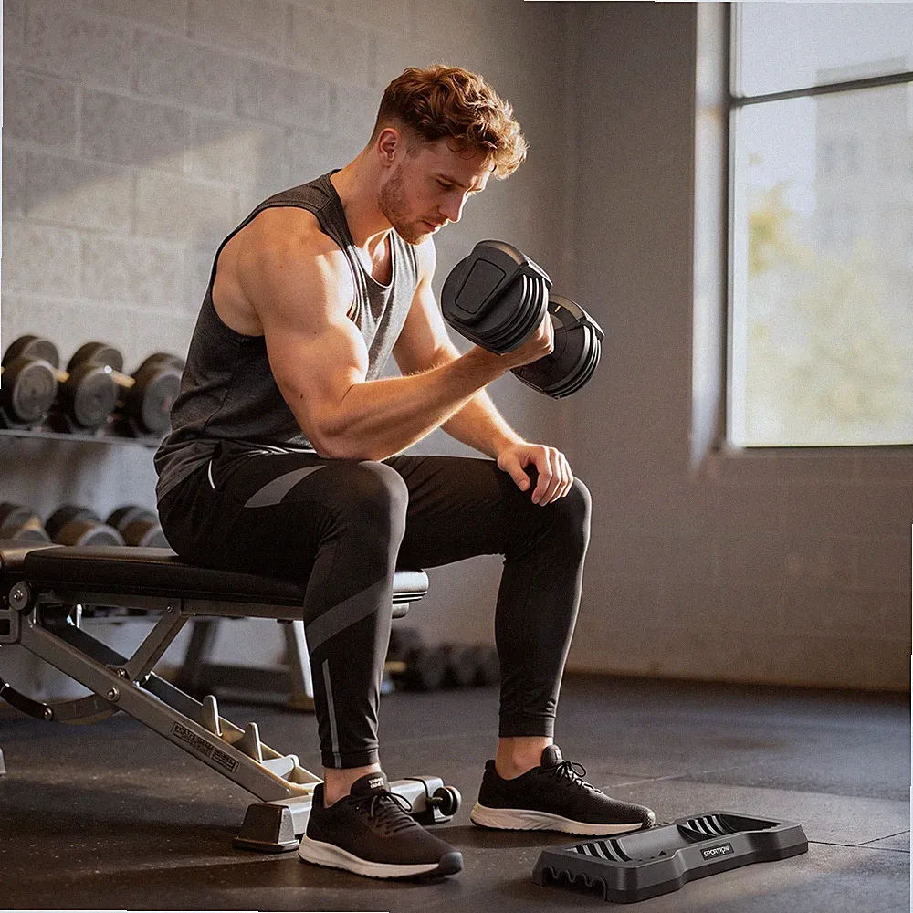 SPORTNOW Verstellbare Hantel Set, 11 kg Hanteln mit Schnelleinstellung