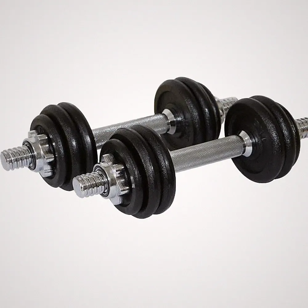 Sporttrend 24® Verstellbares Kurzhantel Set 15kg + 35cm Hantelstange & Gewichte
