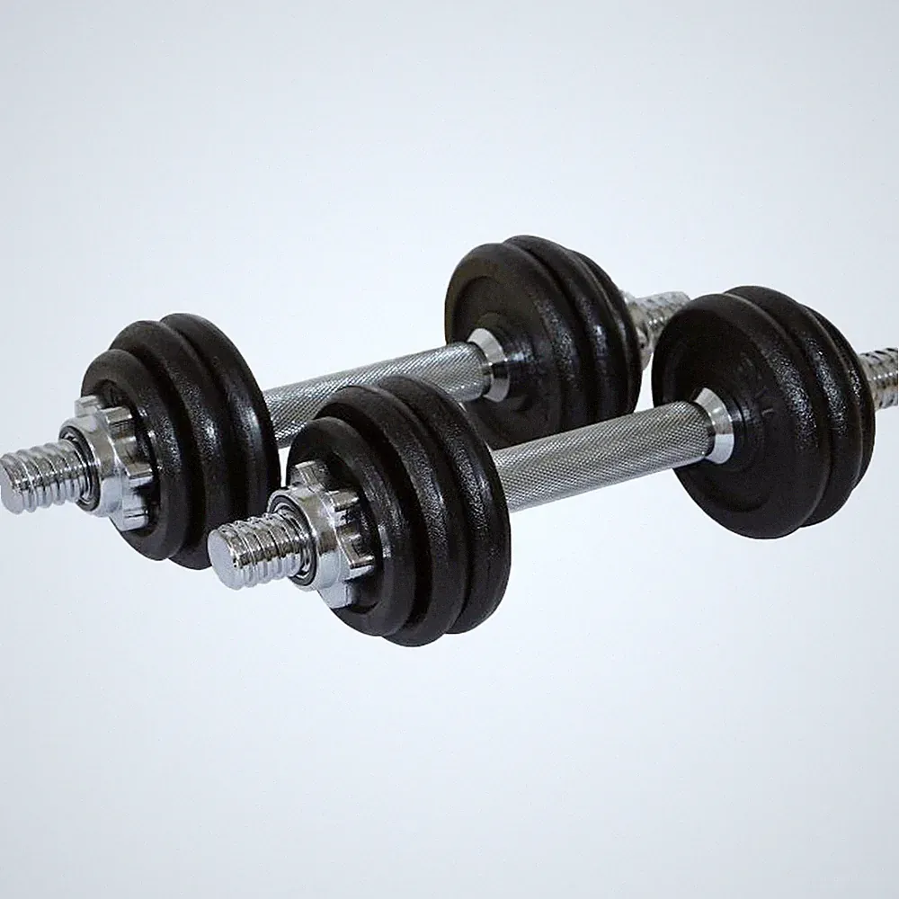 Sporttrend 24® Verstellbares Kurzhantel Set 15kg + 35cm Hantelstange & Gewichte