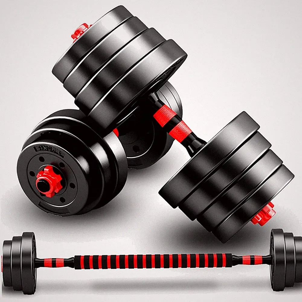 Verstellbare Hantel Set 10kg, Kurzhantel, Langhantel, Fitness, Krafttraining