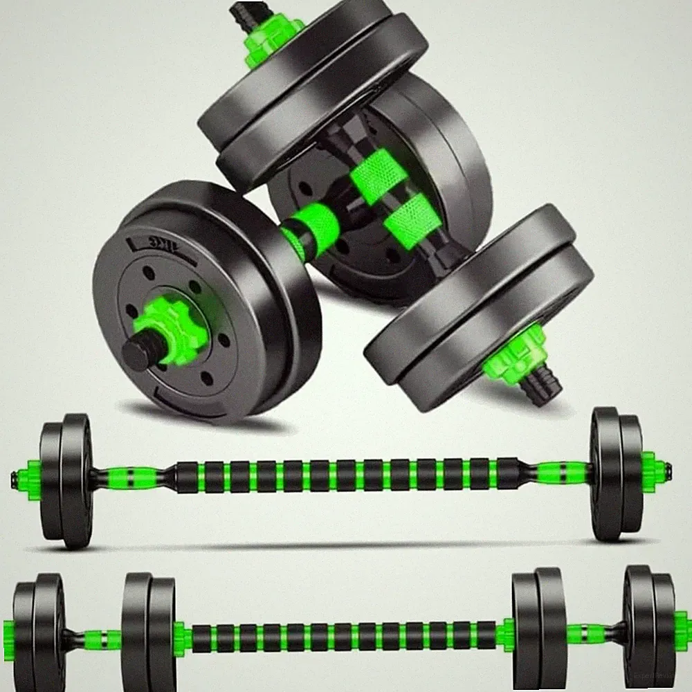 Verstellbare Hanteln 10kg Set Neopren Grün Fitness Gym Training