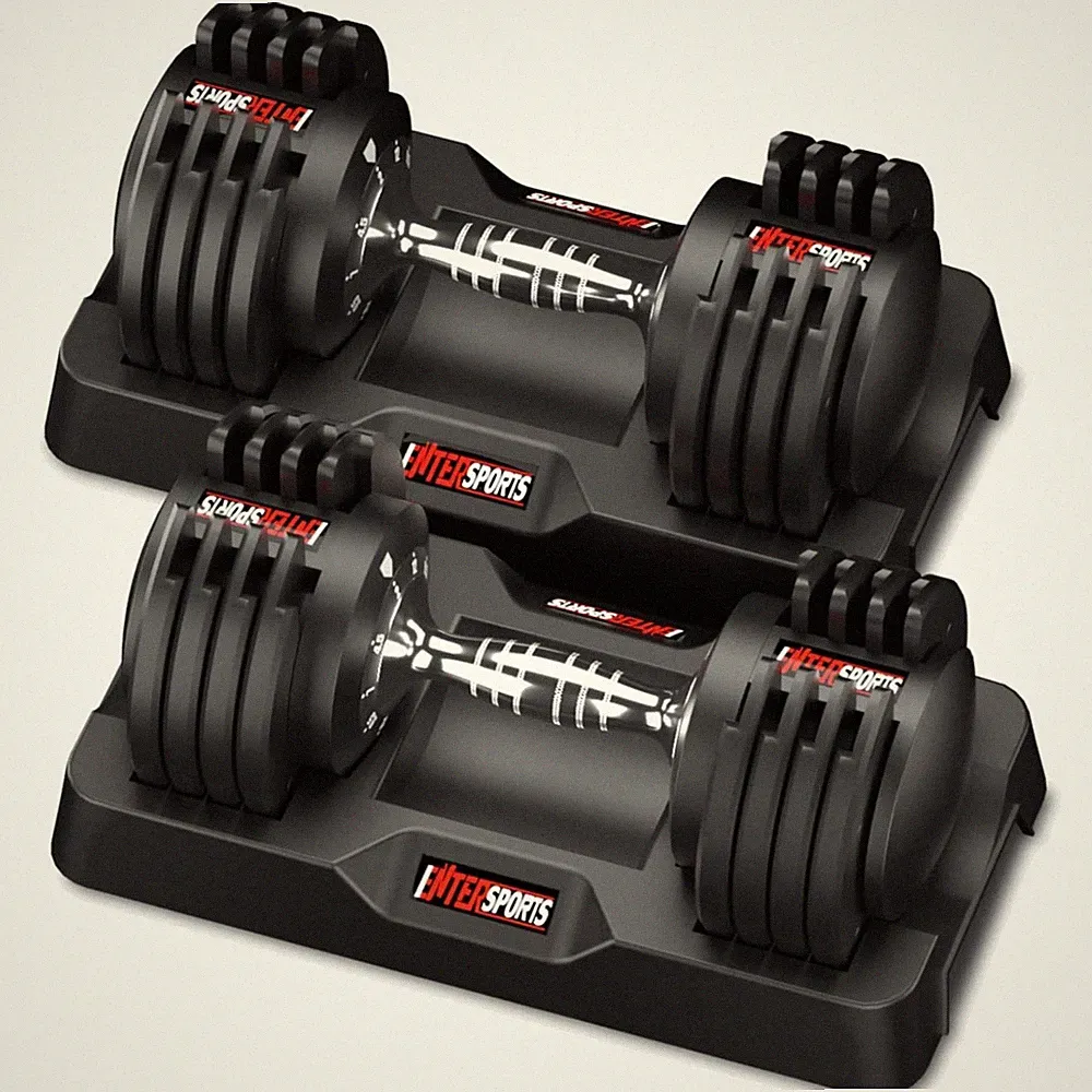 Verstellbare Hanteln 12kg 18kg 27kg Eisen Rutschfester Griff Fitness Krafttra...