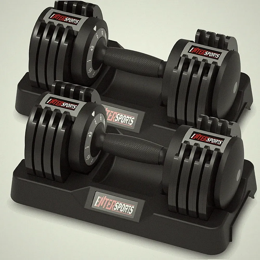 Verstellbare Hanteln 12kg 18kg 27kg mit rutschfestem Griff Platzsparend für Z...