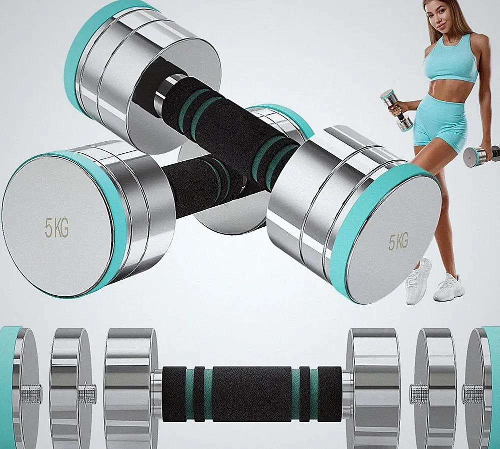 Verstellbare Hanteln, 2x5kg, Legierter Stahl, Rutschfester Griff, Armtraining