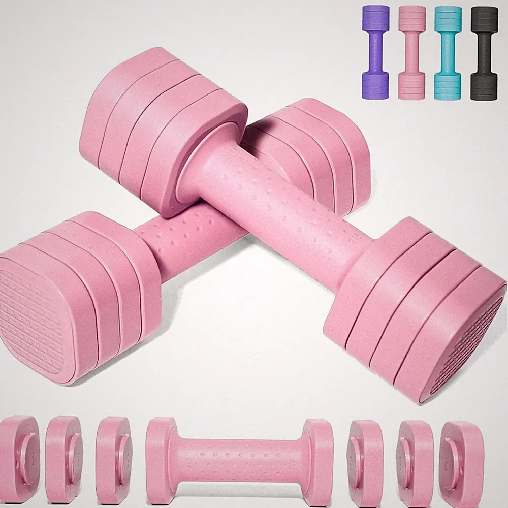 Verstellbare Hanteln Set 2er Frauen pink 0,9-2,27kg 4-in-1 Gewichtsstufen Sch...