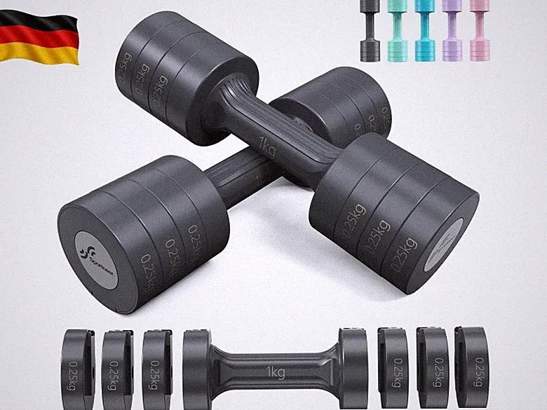Verstellbare Hanteln Set ? Hanteln Frauen Set je 1?2,5?kg, 4-in-1 Kurzhanteln