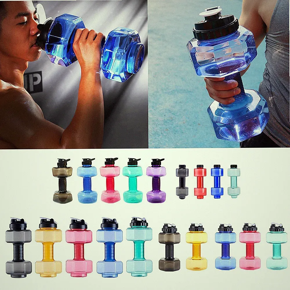 Verstellbare Hanteln, Wasserflasche, Hanteltraining, Sportgewichtbehälter Aus