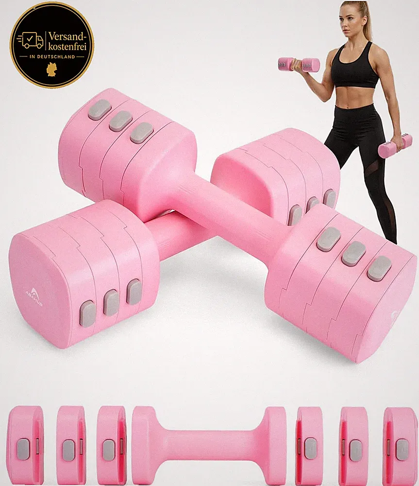 Verstellbare Hantelset für Frauen 4-in-1 Kurzhanteln für Krafttraining Zuhause