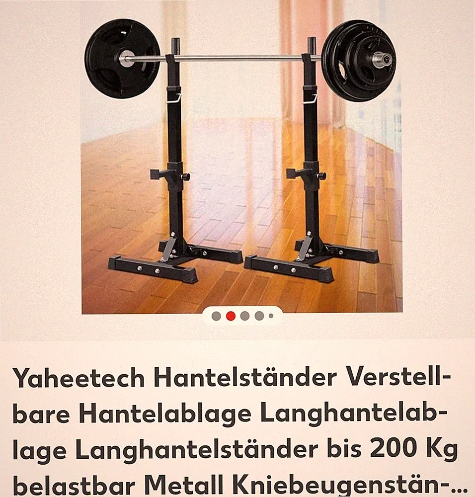Verstellbare Hantelständer Yaheetech – Langhantelablage – stabil