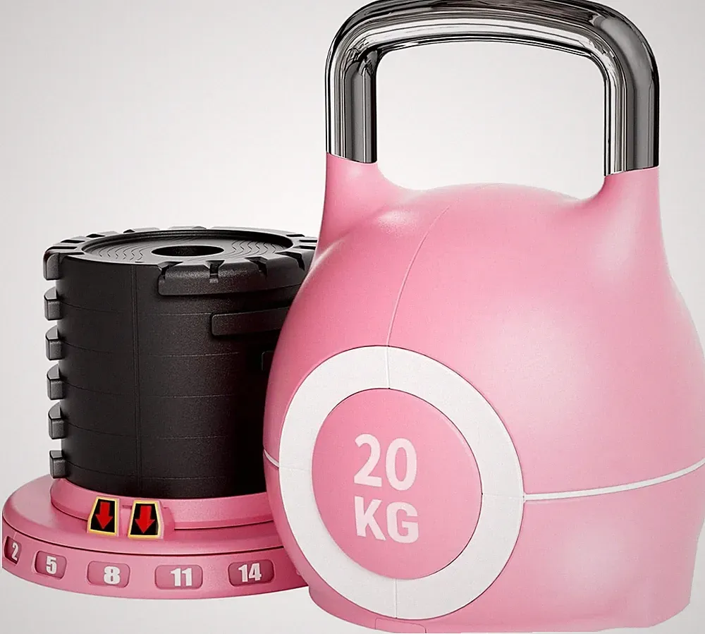 Verstellbare Kettlebell 7-in-1 2–20 kg – ergonomischer Griff, sichere