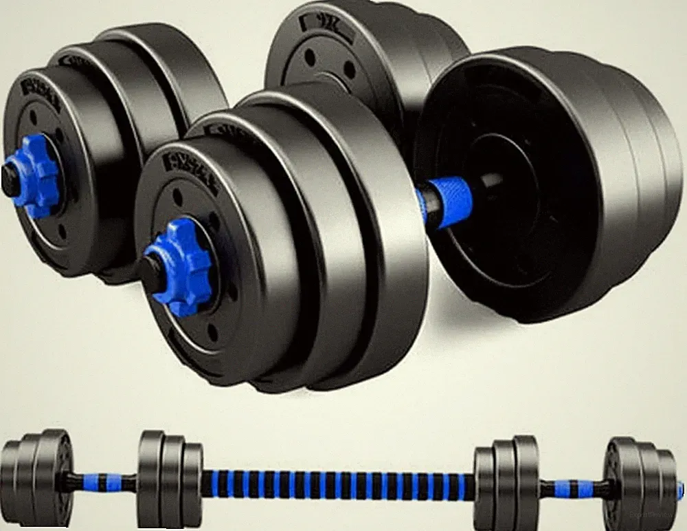 Verstellbare Kurzhanteln Set 2x10kg Schwarz für Krafttraining und Fitness