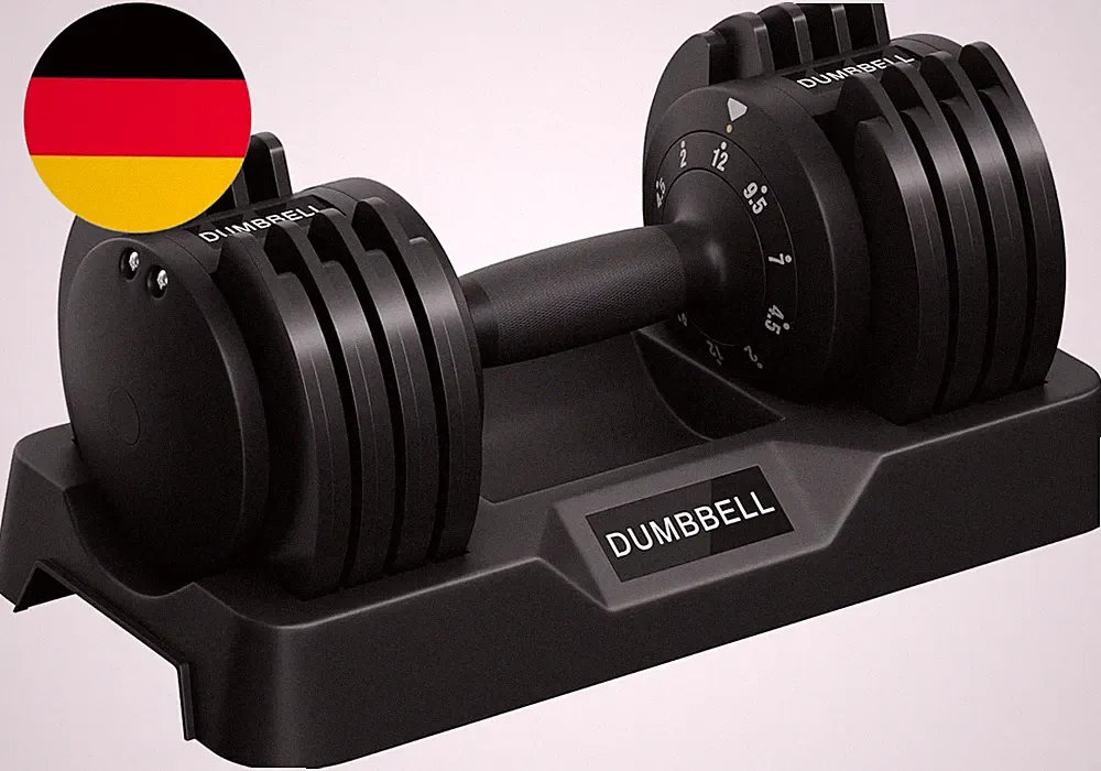 Yaheetech Verstellbare Hantel, 15 Stufen Aus Stahl, 2,5 – 24 Kg, Sofortige Anpas