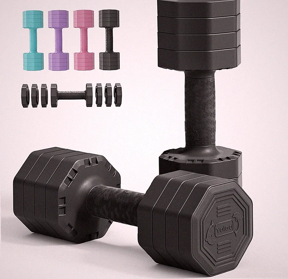 Yoleo Hantelset Verstellbare Hanteln, Adjustable Dumbbell Set 4 in 1 Premium